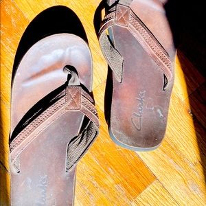 Men’s Clark’s Leather Sandals, Flip Flops, size 13